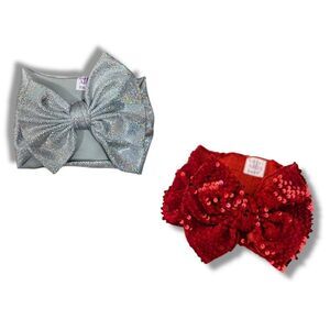 🎀**SET OF TWO** LIKE NEW!! Big Bow Boutique Baby Headbands